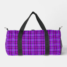 Electric Violet and Fuchsia Plaid Purple Pink ダッフルバッグ