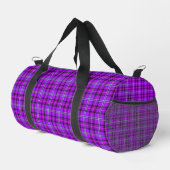 Electric Violet and Fuchsia Plaid Purple Pink ダッフルバッグ (右コーナー)