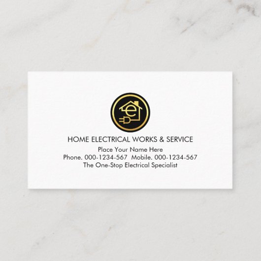 Electric Wire Bulb Colors Electricity 名刺 (裏面)