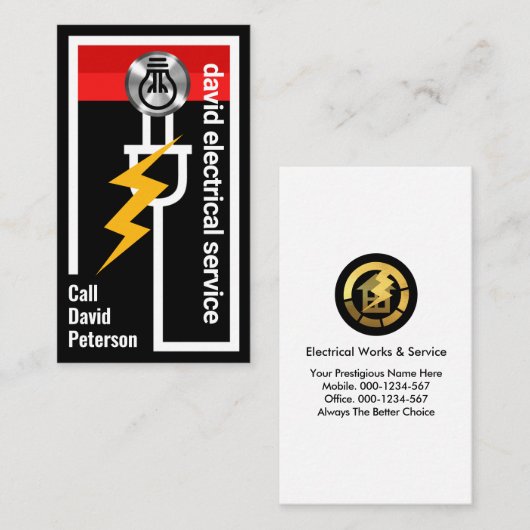 Electric Wiring Circuit Powers Bulb 名刺 (正面/裏面)