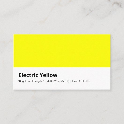 Electric Yellow | 「明るく元気な」 名刺 (正面)