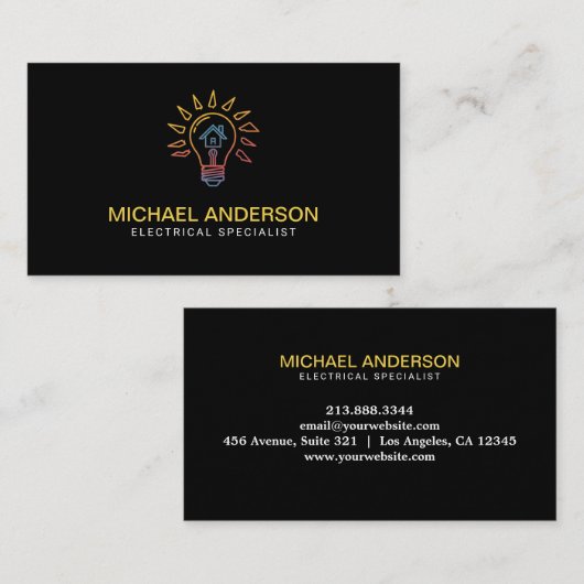 Electrical Contractor Electrician Professional     名刺 (正面/裏面)