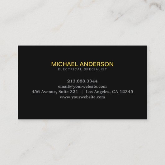 Electrical Contractor Electrician Professional     名刺 (裏面)