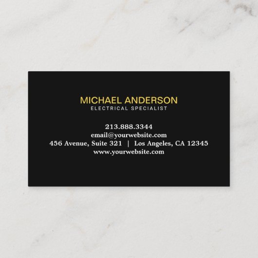 Electrical Contractor Electrician Professional 名刺 (裏面)