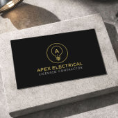 Electrical Contractor Light Bulb Logo Black 名刺