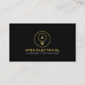Electrical Contractor Light Bulb Logo Black 名刺 (正面)