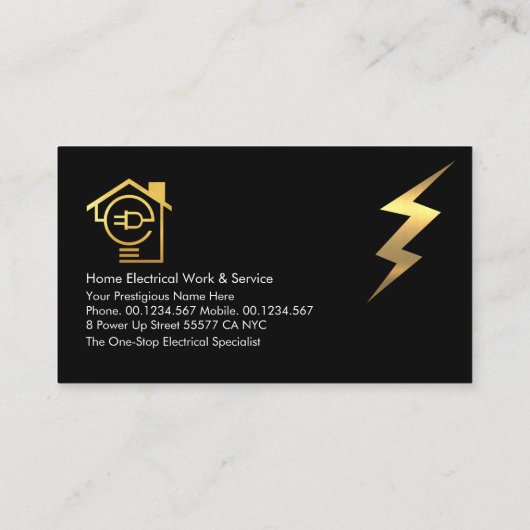 Electrical Current Powers Electrician 名刺 (裏面)