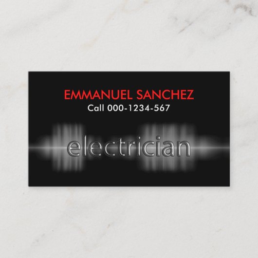 Electrical Current Powers Electrician 名刺 (正面)