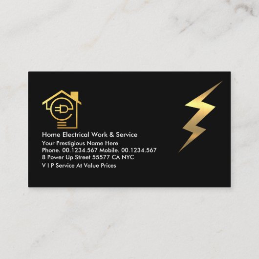 Electrical Current Powers Electrician 名刺 (裏面)