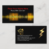 Electrical Current Powers Electrician 名刺 (正面/裏面)