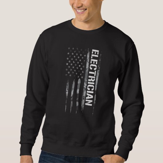 Electrical Engineer Electrician  American Flag スウェットシャツ (正面)