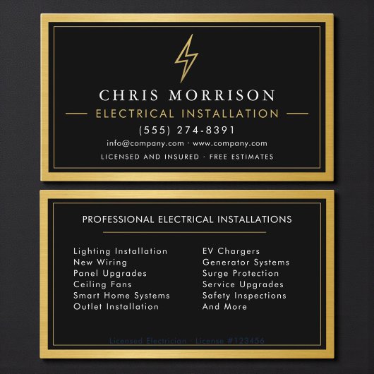 Electrical Installation Electrician Metallic 名刺