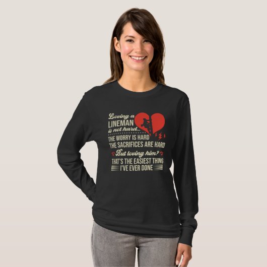 Electrical Lineman s Wife Lineman Spouse  Quote Tシャツ (正面フル)