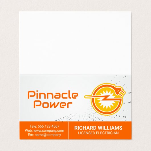 Electrical Plug | Power Energy Logo 名刺 (外部フラット)
