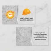 Electrical Plug Power Icon | Blue Collar Hard Hat 名刺 (正面/裏面)