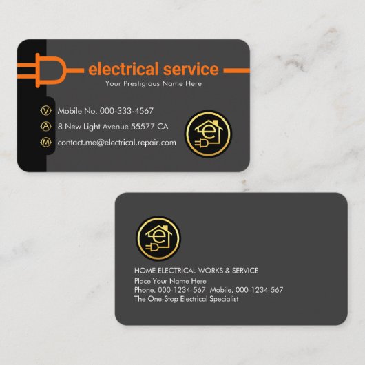 Electrical Power Plug Supply Line 名刺 (正面/裏面)