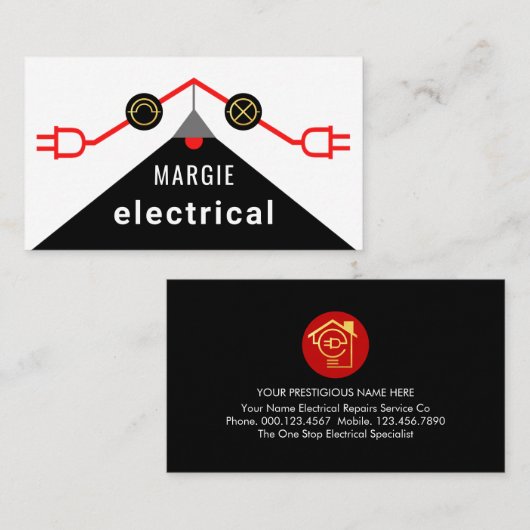 Electrical Rooftop Circuit Wiring Frame 名刺 (正面/裏面)