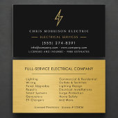 Electrical Services Electrician Gold Metallic 名刺