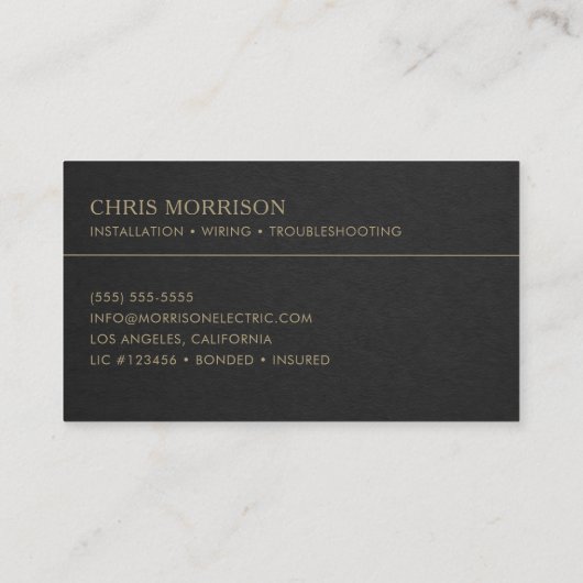 Electrical Services Professional 名刺 (裏面)