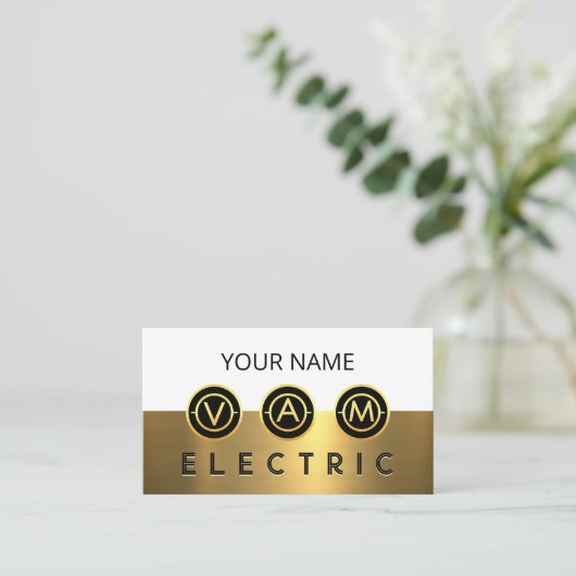 Electrical Symbol Icons Gold Layer 名刺 (スタンド正面)