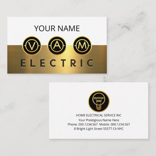 Electrical Symbol Icons Gold Layer 名刺 (正面/裏面)