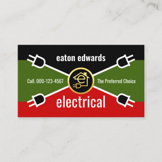 Electrical Wiring Colors Power Plug 名刺 (正面)