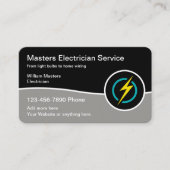 Electricianモダン Serviceロゴテンプレート 名刺 (正面)