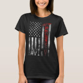 Electrician American Flag Funny Electricians Tools Tシャツ (正面)