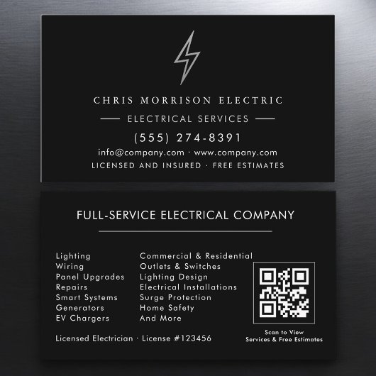 Electrician – Black Silver Electrical Service 名刺