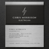 Electrician Black Silver Industrial Contractor 名刺