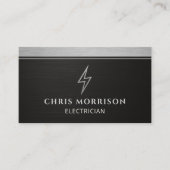 Electrician Black Silver Industrial Contractor 名刺 (正面)