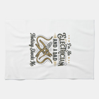 Electrician Dad Nothing Shocks Me Vintage Shirt De キッチンタオル