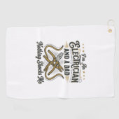 Electrician Dad Nothing Shocks Me Vintage Shirt De ゴルフタオル (横)