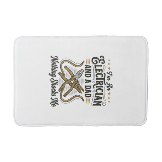 Electrician Dad Nothing Shocks Me Vintage Shirt De バスマット (正面)