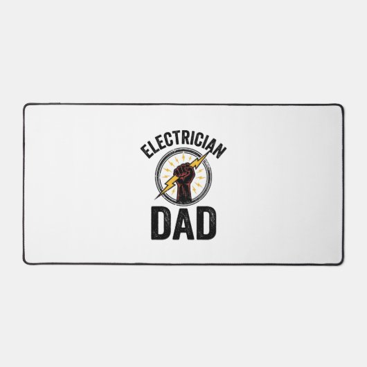 Electrician Dad Vintage Engraving Vector Shirt Des デスクマット (正面)