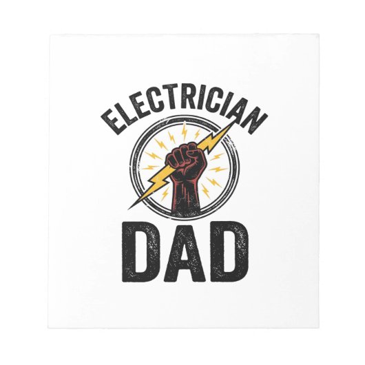 Electrician Dad Vintage Engraving Vector Shirt Des ノートパッド (正面)