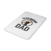 Electrician Dad Vintage Engraving Vector Shirt Des バスマット (アングル)