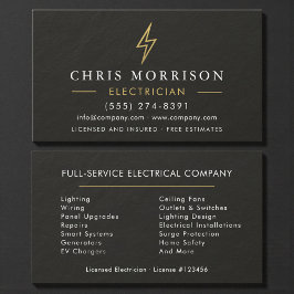 Electrician Electric Black Gold Slate Stone 名刺