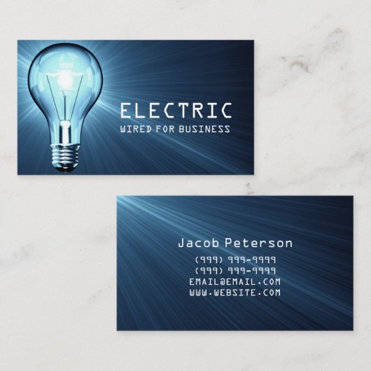 Electrician, Electric, Construction Business Card 名刺 (正面/裏面)