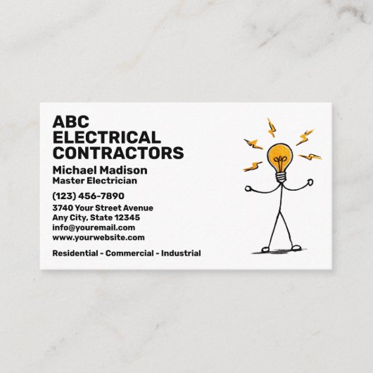 Electrician | Electrical Contractor 名刺 (正面)