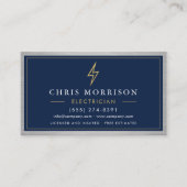 Electrician Electrical Contractor Metal QR Code 名刺 (正面)