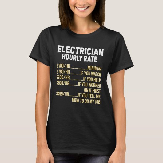Electrician Hourly Rate Electrical Engineer Linema Tシャツ (正面)