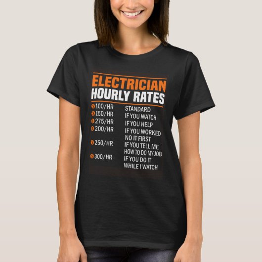 Electrician Hourly Rate Electrical Engineer Linema Tシャツ (正面)
