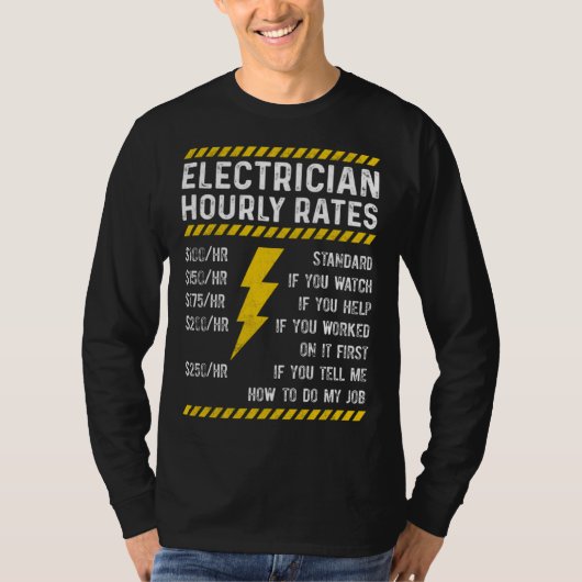 Electrician Hourly Rate Electrical Engineer Linema Tシャツ (正面)