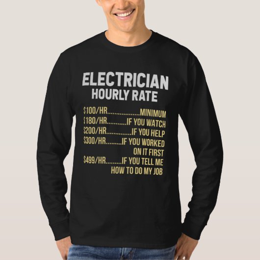 Electrician Hourly Rate Electrical Engineer Linema Tシャツ (正面)