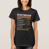 Electrician Hourly Rate Labor Rates Sarcastic Tシャツ (正面)