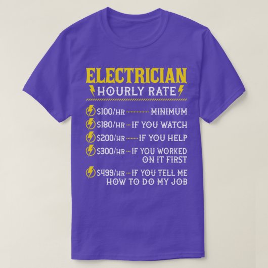 Electrician Hourly RateLineman Electrical Worker W Tシャツ (デザイン正面)