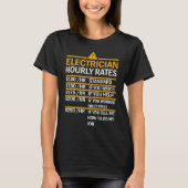 Electrician Hourly Rates Lineman Tシャツ (正面)