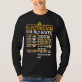 Electrician Hourly Rates Lineman Tシャツ (正面)