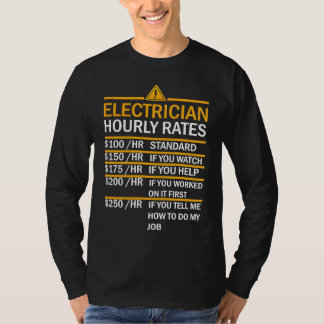 Electrician Hourly Rates Lineman Tシャツ